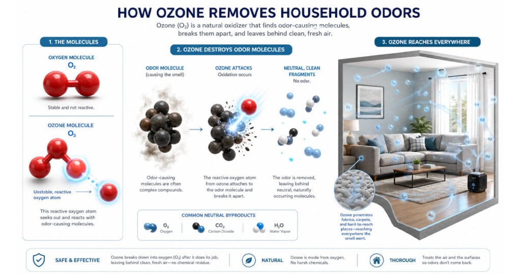 how ozone generator removes household odors